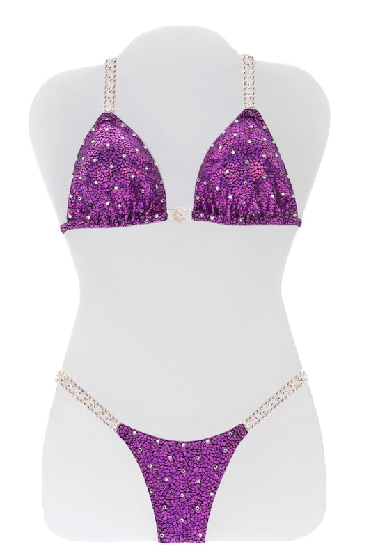 $350 All Over Lilac Avatar Bikini Suit