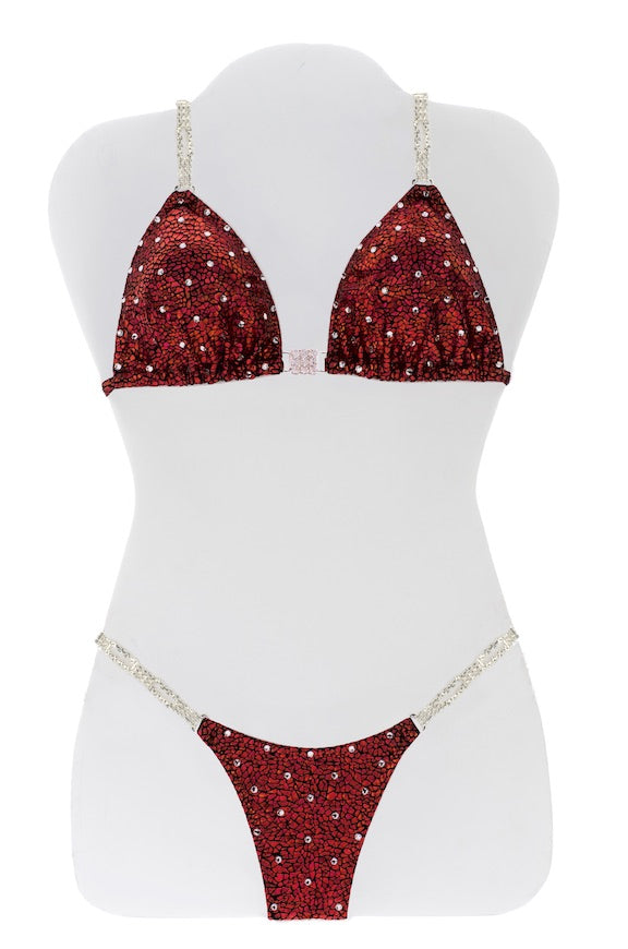 $350 All Over Red Avatar Bikini Suit