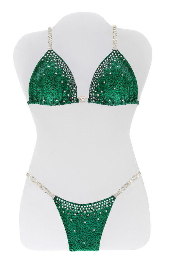 $450 Fade From Inside Green Avatar Bikini Suit